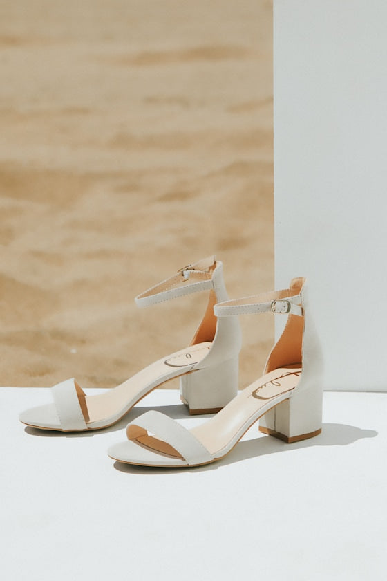 Harper Black Suede Ankle Strap Heels