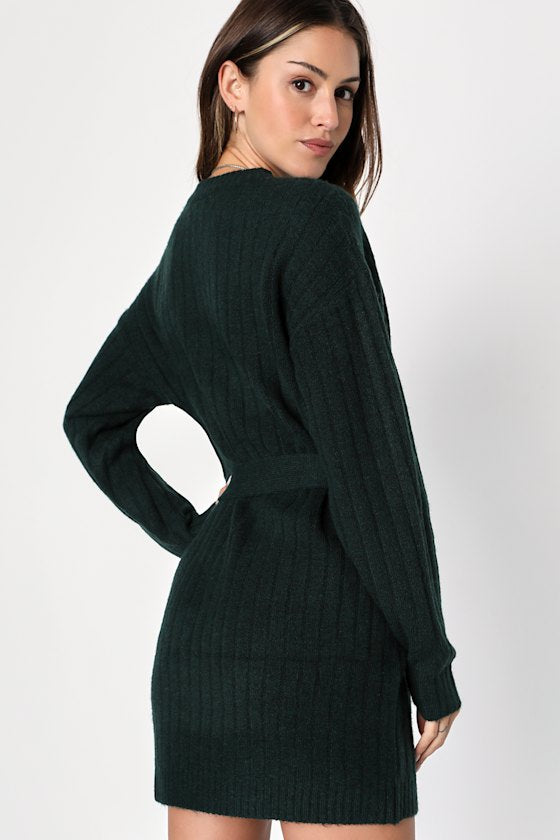 Wishing on Winter Cream Cable Knit Mini Sweater Dress