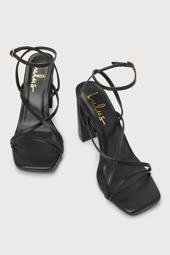Makennaa White Strappy High Heel Ankle Strap Sandals