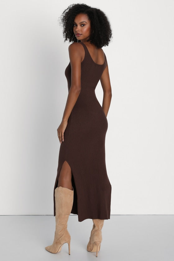 Layer Lover Rust Red Ribbed Knit Two-Piece Dress & Cardigan Set