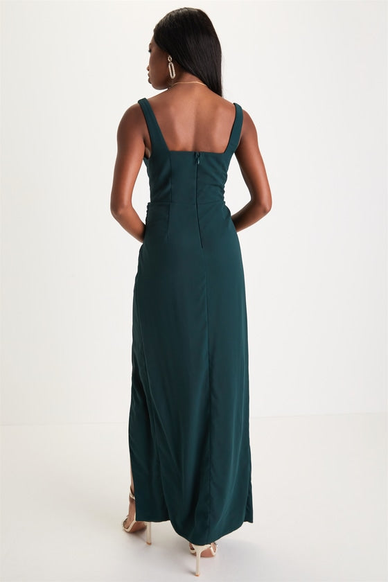 Glamorous Disposition Lavender Ruched Maxi Dress
