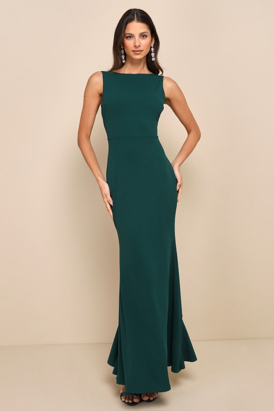 Exquisite Refinement Ivory Backless Bow Ruffled Maxi Dress