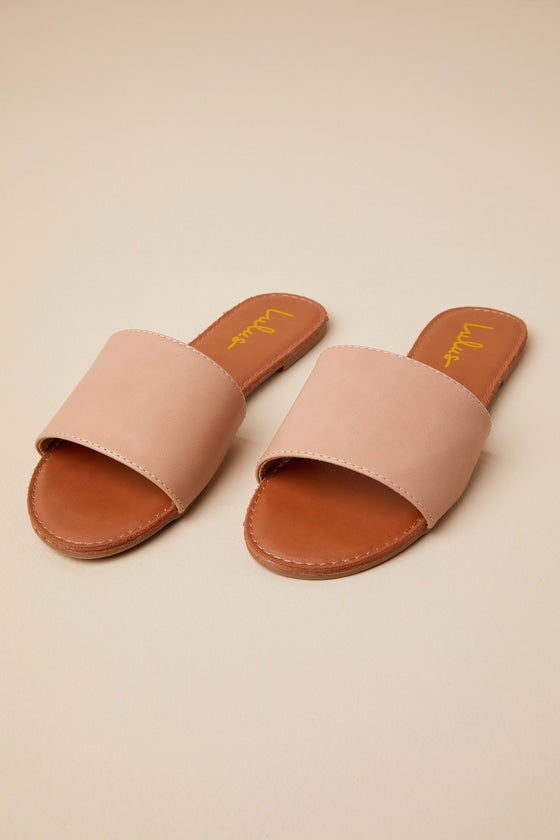 Addison White Slide Sandals