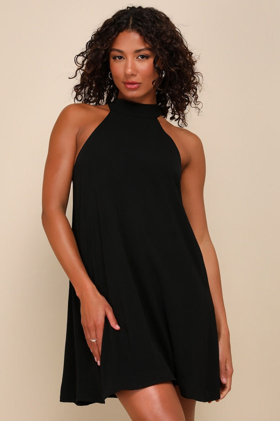 Love of Mine White Halter Swing Dress
