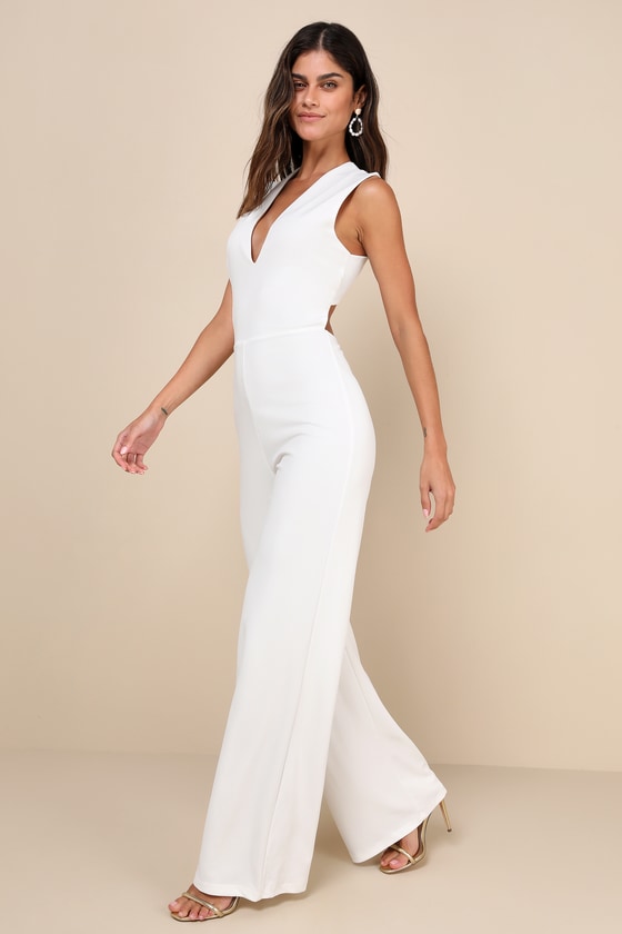 Thinking Out Loud Black Backless Jumpsuit