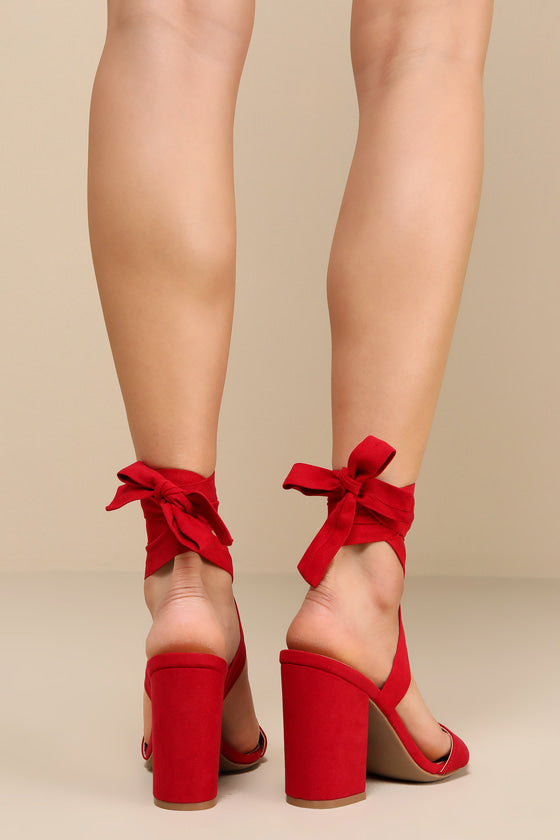 Alta Orchid Suede Lace-Up Heels