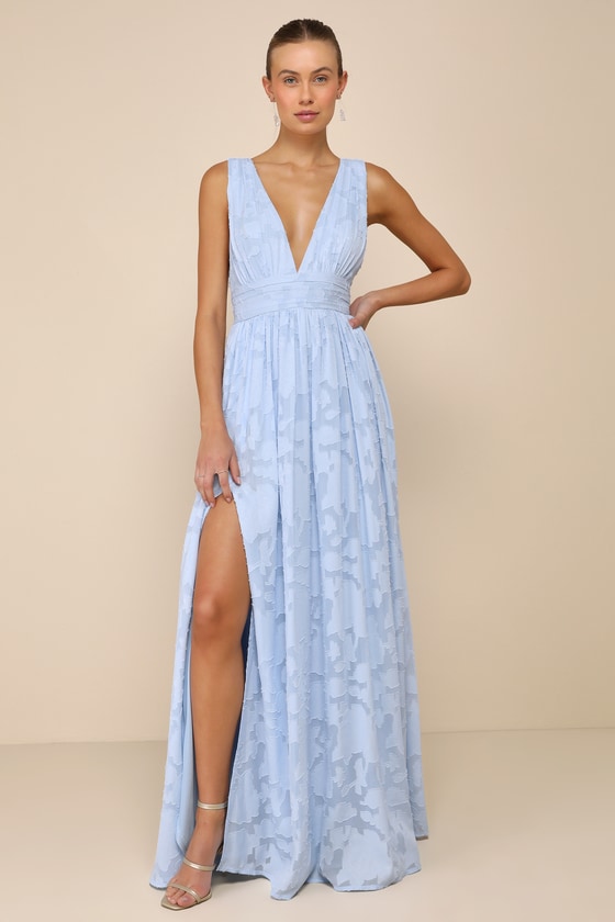 Sweet Sophistication Burgundy Burnout Floral Maxi Dress