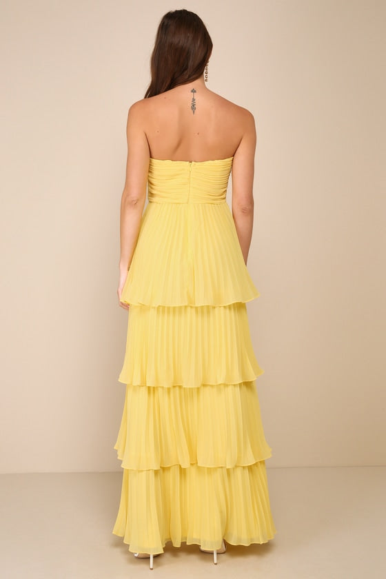 Seriously Sensational Navy Blue Strapless Tiered Maxi Dress