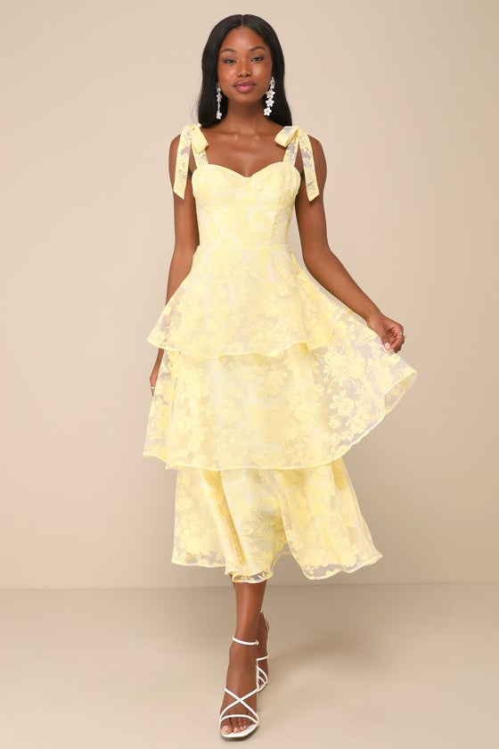 Glamorous Sweetie Lavender Burnout Tie-Strap Bustier Midi Dress
