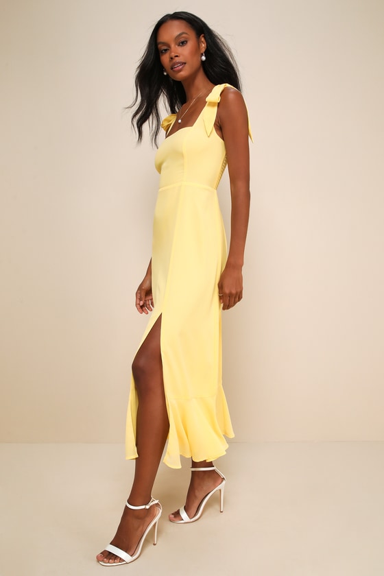 Summer Invite Black Tie-Strap Tiered Midi Dress