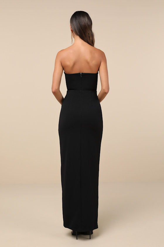 Sensational Beauty Plum Purple Strapless Maxi Dress