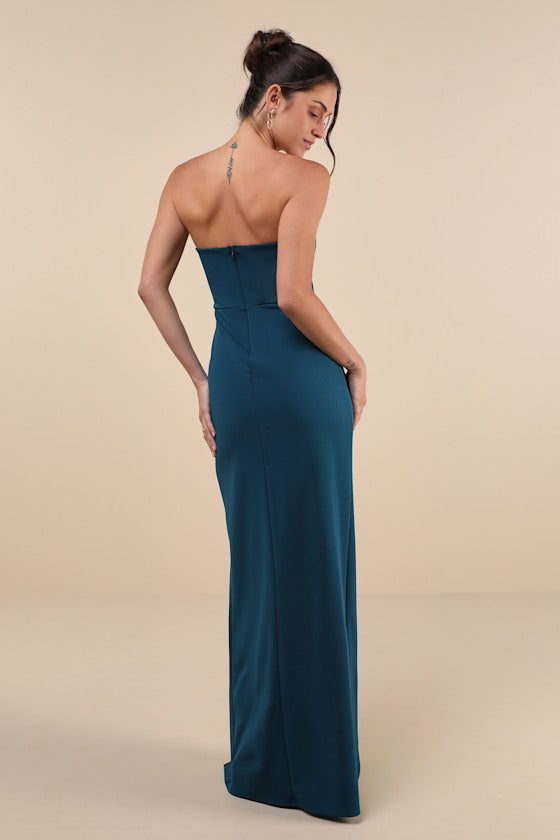 Dedicated to Glamour Red Strapless Maxi Dress