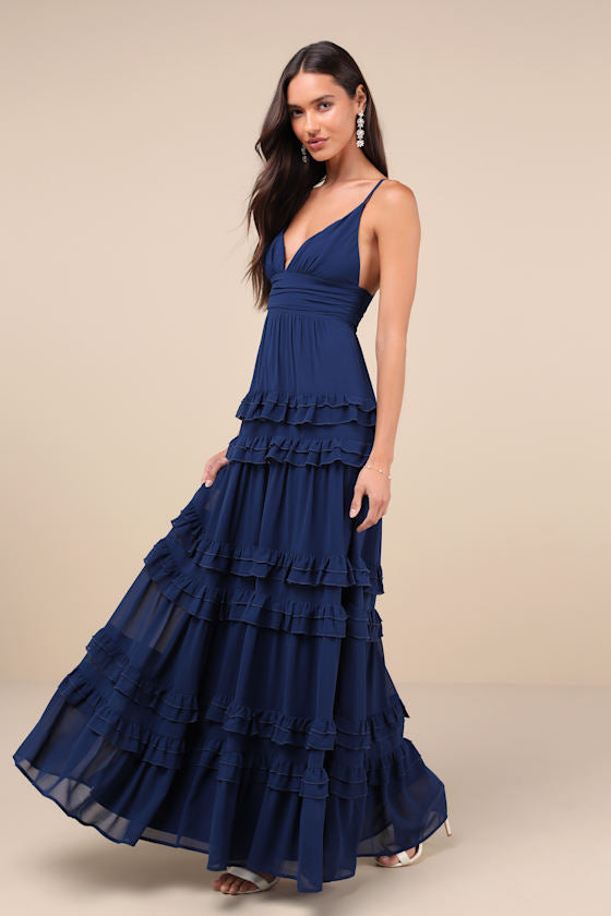 Lavish Perfection Sage Green Ruffled Tiered Maxi Dress