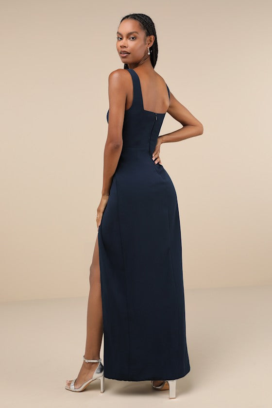 Glamorous Disposition Lavender Ruched Maxi Dress