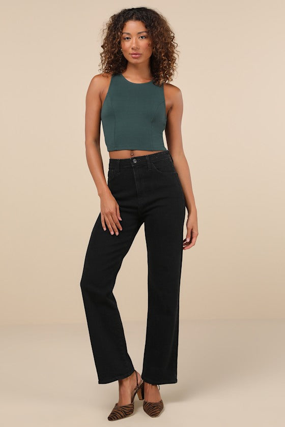 Let's Tie It White Tie-Back Cropped Tank Top