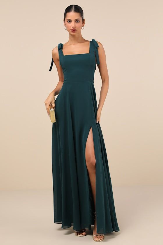 Love Me Forever Burgundy Square Neck Maxi Dress