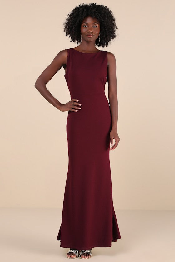 Exquisite Refinement Emerald Backless Bow Ruffled Maxi Dress