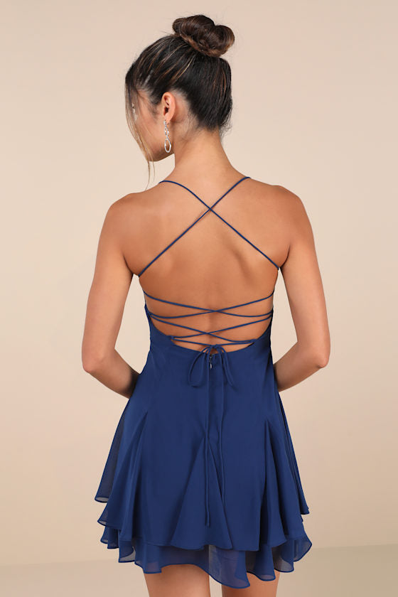 Perfected Sweetness Brown Pleated Tiered Mini Dress