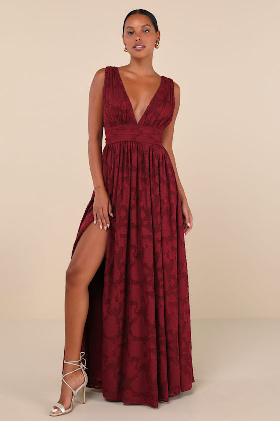 Sweet Sophistication Light Blue Burnout Floral Maxi Dress