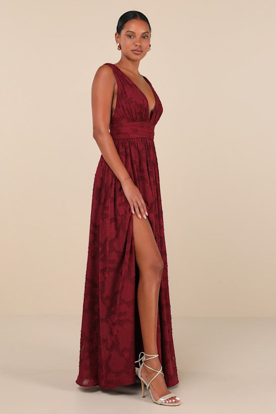 Sweet Sophistication Light Blue Burnout Floral Maxi Dress