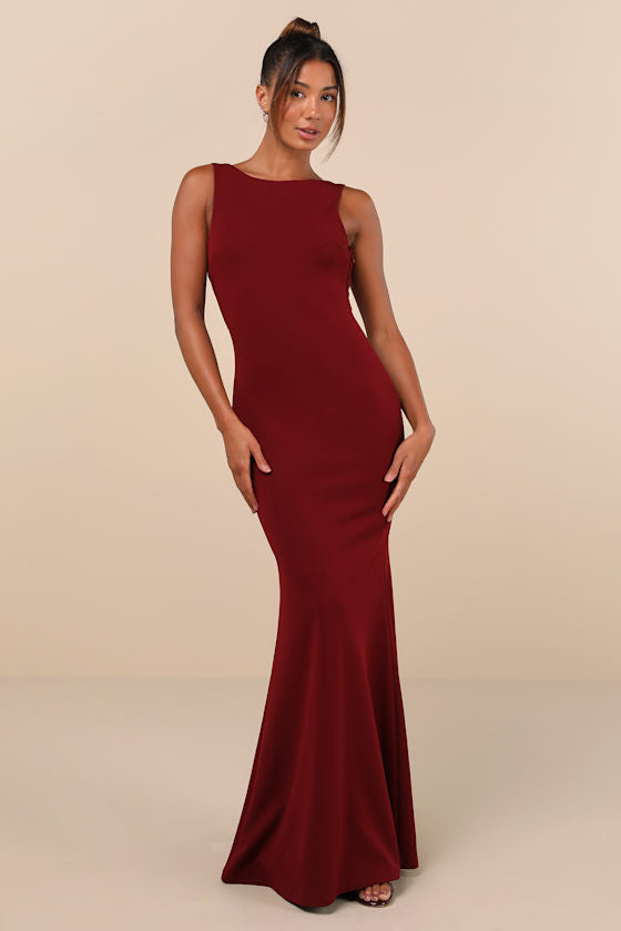 Love In Your Eyes Black Knotted Mermaid Maxi Dress