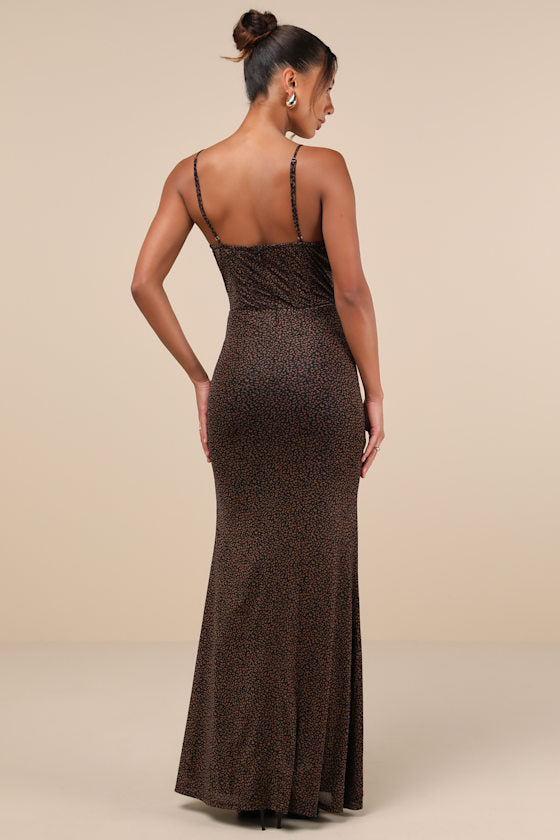 Stunning Wonder Blue Floral Mesh Bustier Mermaid Maxi Dress