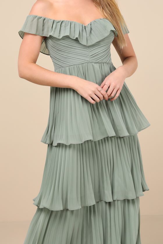 Always Remarkable Pink Pleated Off-the-Shoulder Maxi Dress