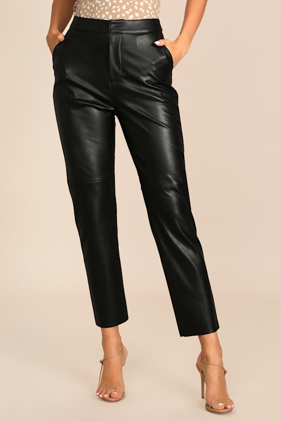 Open Minded Burgundy Vegan Leather Pants
