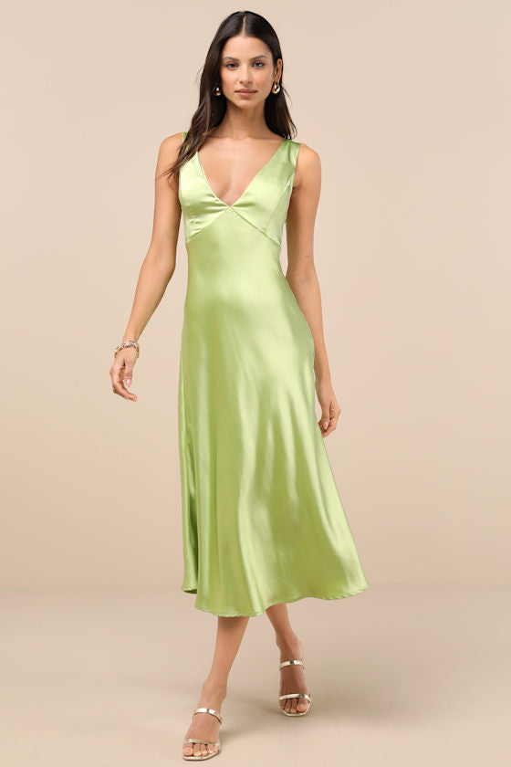 Incredible Love Navy Satin Cowl Back Midi Slip Dress