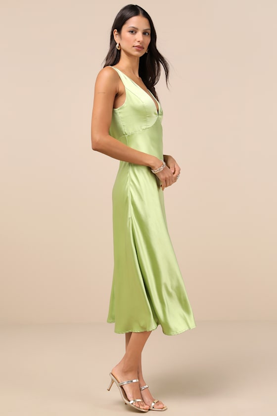 Incredible Love Magenta Satin Cowl Back Midi Slip Dress