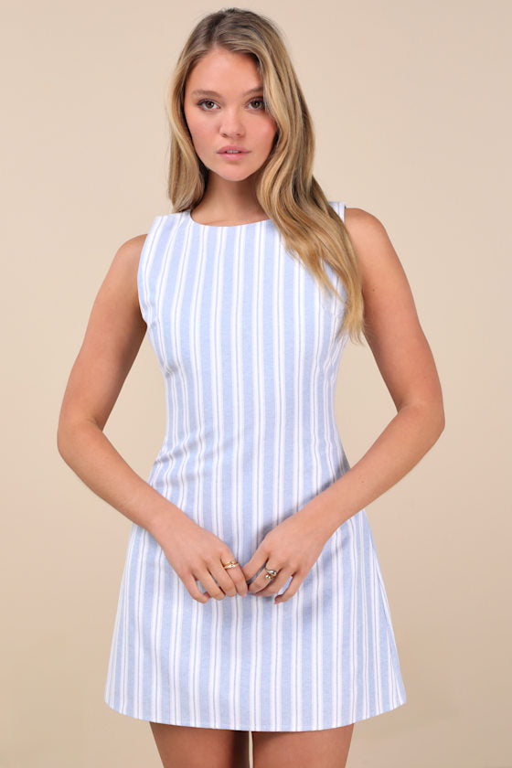 Alyvia Orange and White Floral Sleeveless Mini Dress