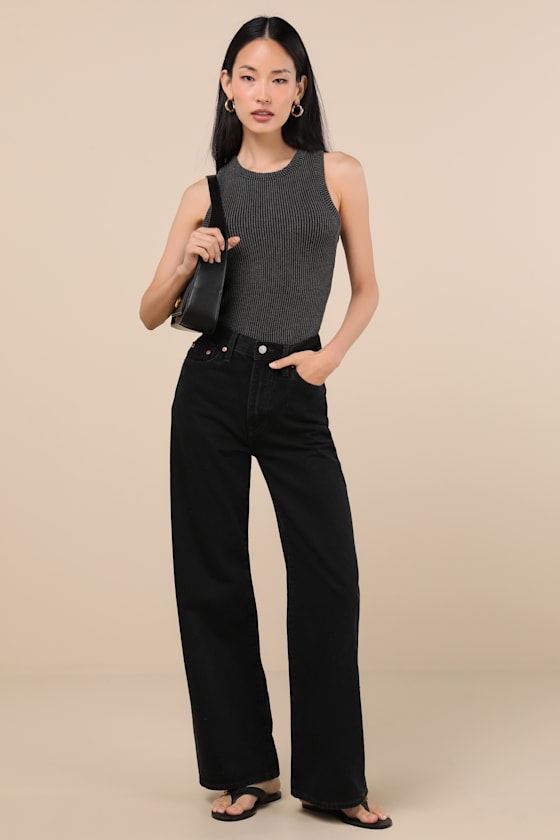 Essential Update Slate Blue Ribbed Tank Top