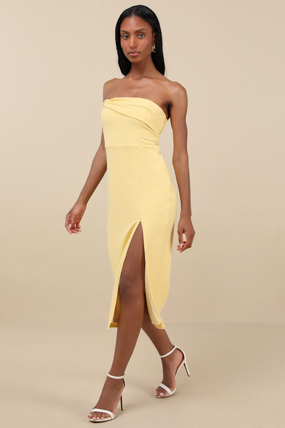 Twist and Make Up Black One-Shoulder Bodycon Midi Dress