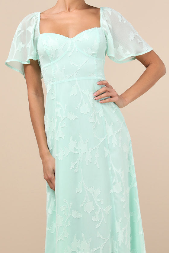 Tailor Made For You White Jacquard Lace-Up Maxi Dress