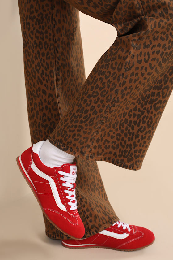 Super Lowpro Racing Red Suede Leather Sneakers