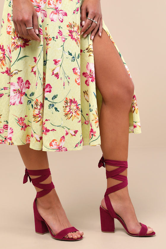 Alta Light Nude Suede Lace-Up Heels