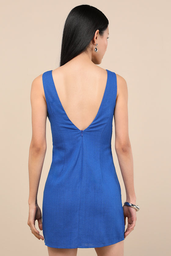 Packing for Positano Red Linen Sleeveless Mini Dress