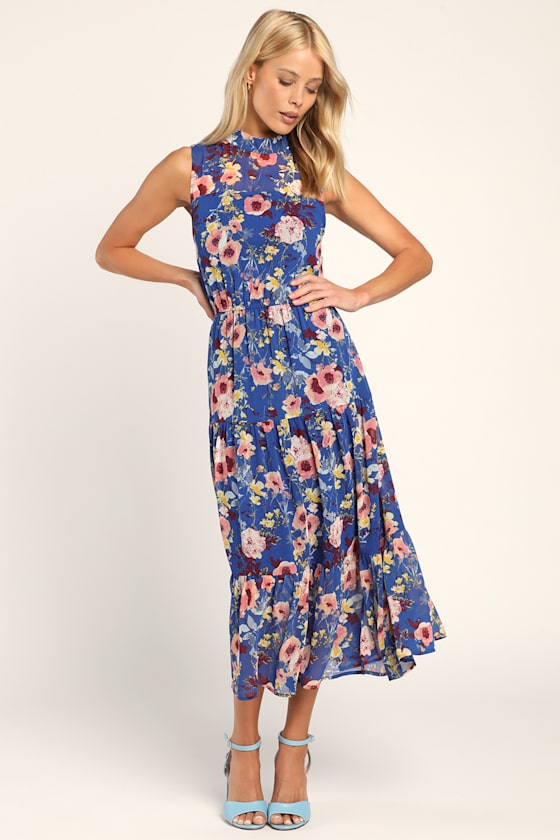 In My Dreams Ivory Multi Floral Print Midi Dress