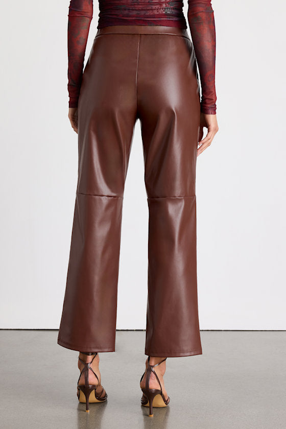 Open Minded Burgundy Vegan Leather Pants