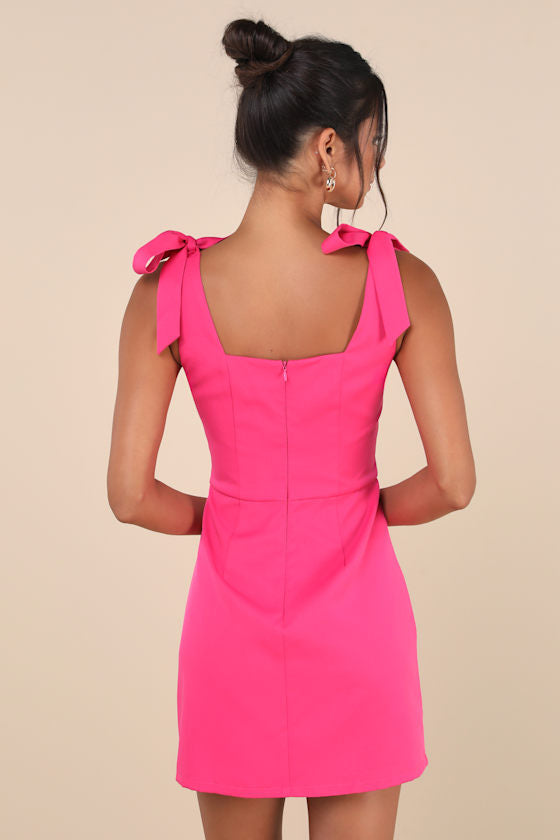 Your Sweetie Black Tie-Strap Mini Dress