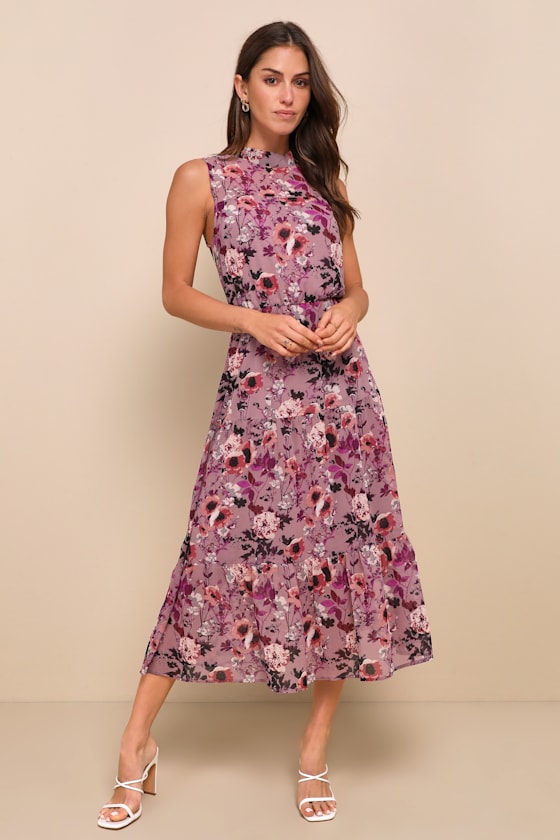 In My Dreams Ivory Multi Floral Print Midi Dress