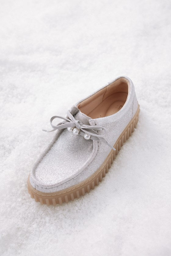 Torhill Bee Dusty Rose Suede Leather Flatform Lace-Up Loafers