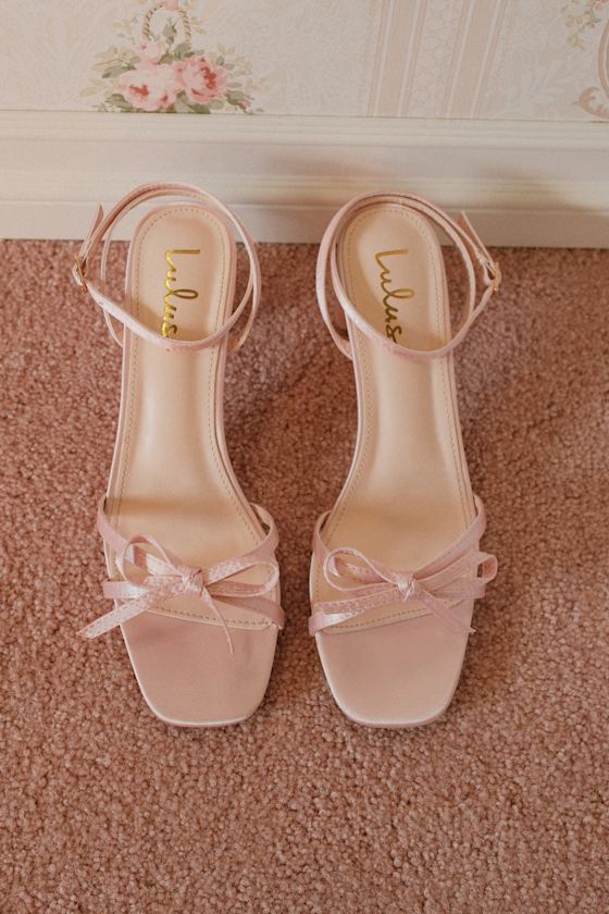 Rezzy White Bow Ankle Strap High Heel Sandals