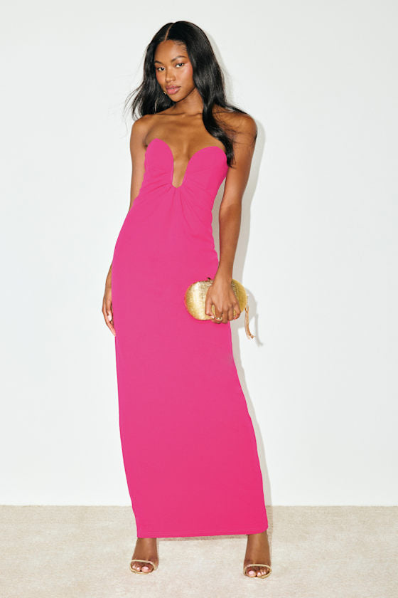Thula Dark Olive Cutout U-Bar Column Maxi Dress