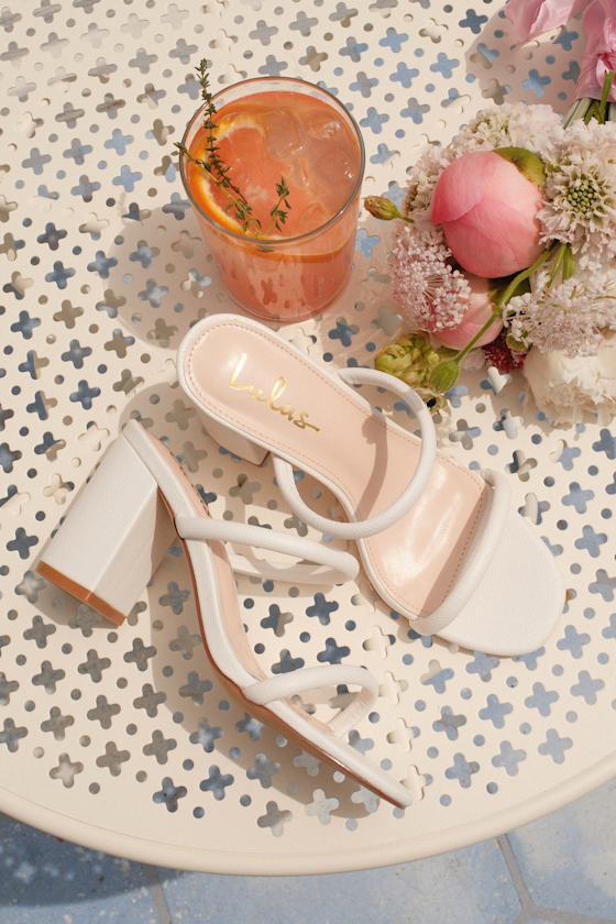 Addien White High Heel Sandals