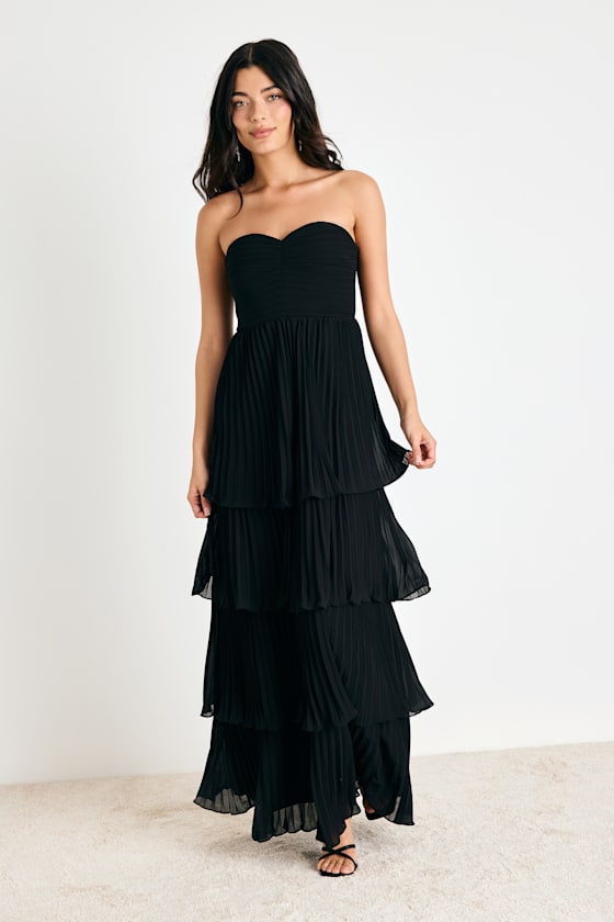 Seriously Sensational Plum Purple Strapless Tiered Maxi Dress