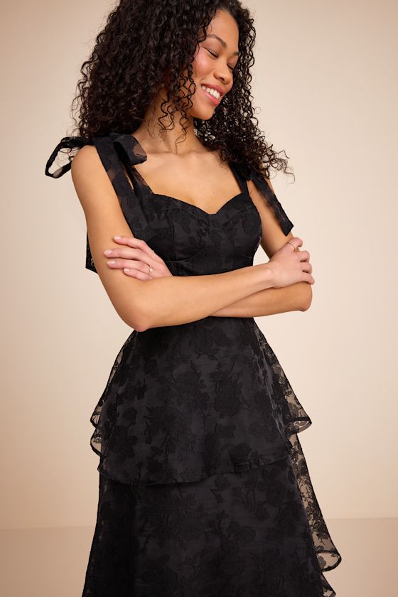 Glamorous Sweetie Lavender Burnout Tie-Strap Bustier Midi Dress