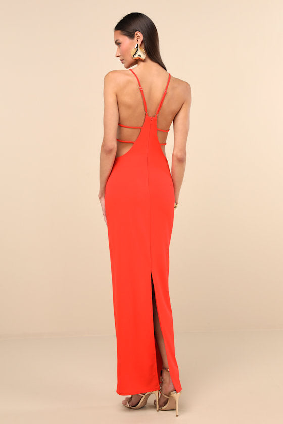Annina Black Cutout Column Maxi Dress