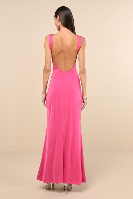 Inspiring Glamour Black Backless Column Maxi Dress