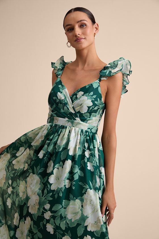 Soiree Perfection Light Blue Floral Ruffled Tiered Maxi Dress